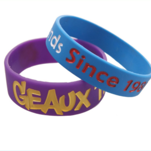 Debossed and Color Filled in Wristbands